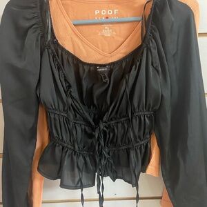 Poof! Women's Black Sheer Top